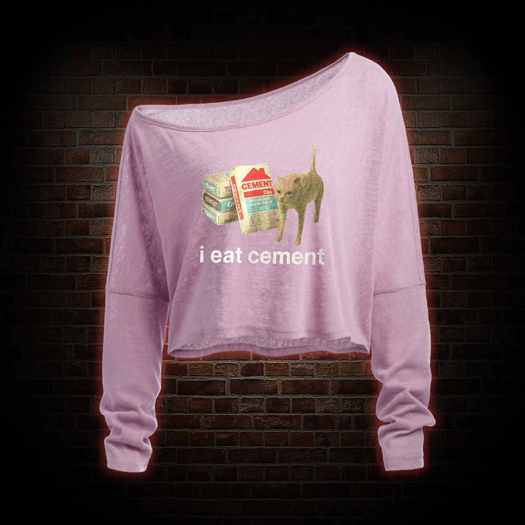 I Eat Cement Off Shoulder Long Sleeve Top