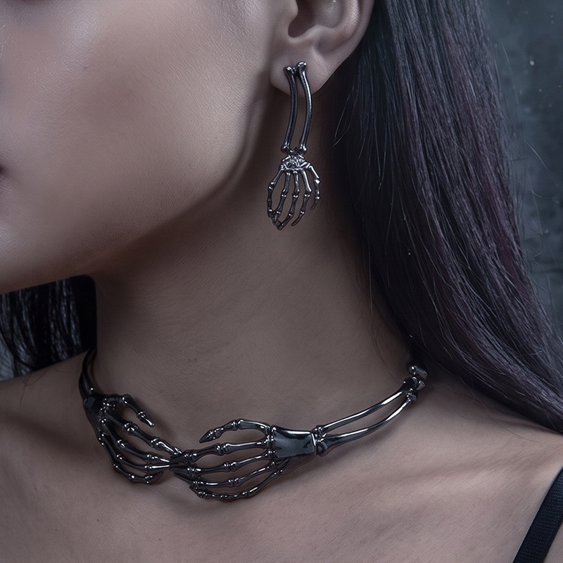 Skeleton Hand Collar Necklace