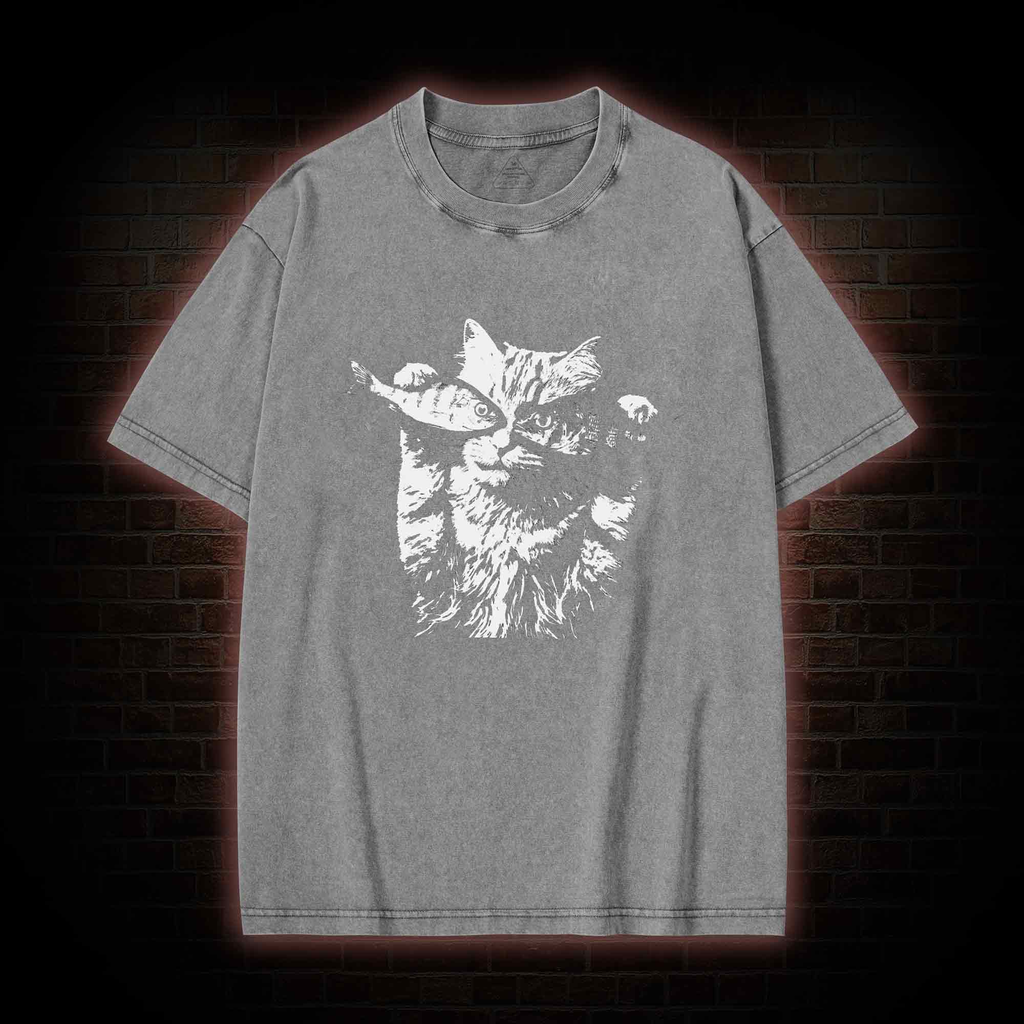 Fish Eye Cat Washed T-shirt