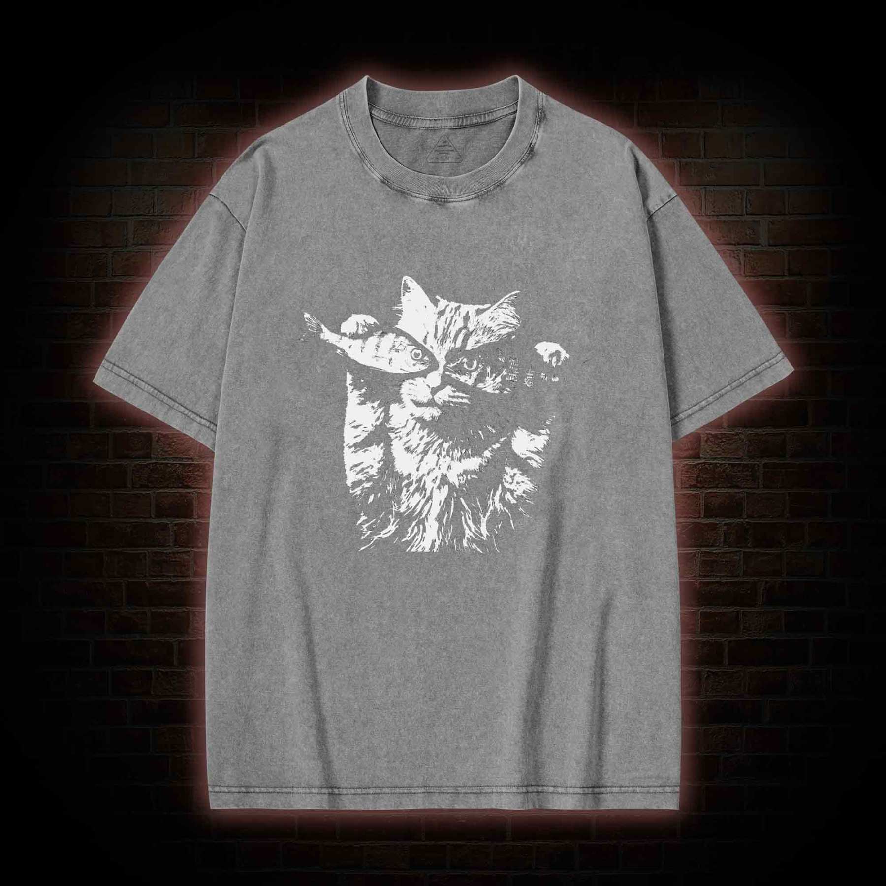 Fish Eye Cat Washed T-shirt