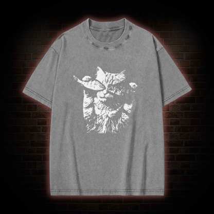 Fish Eye Cat Washed T-shirt