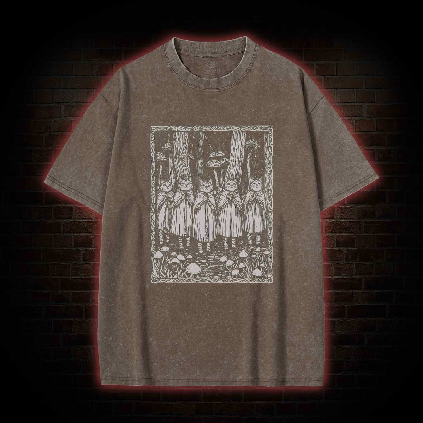 Coven of the Forest Cats Washed T-shirt