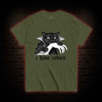 I Have Rabies Vampire Cat T-shirt