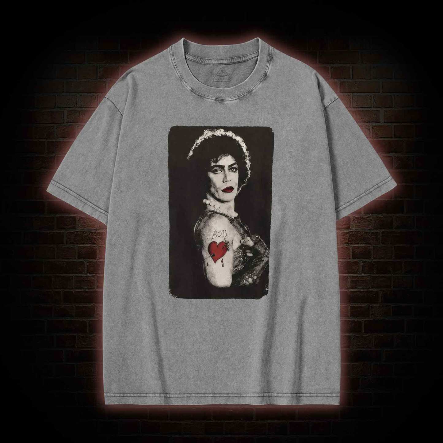 Vintage Boss Heart Tattoo Washed T-shirt