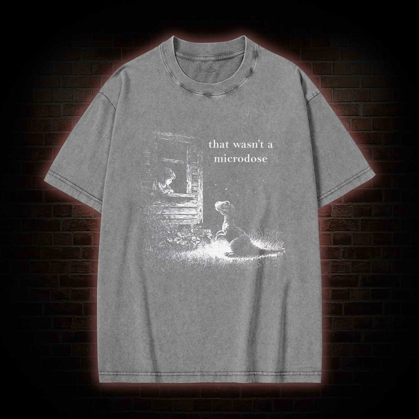 That Wasn't a Microdose Dinosaur Washed T-shirt
