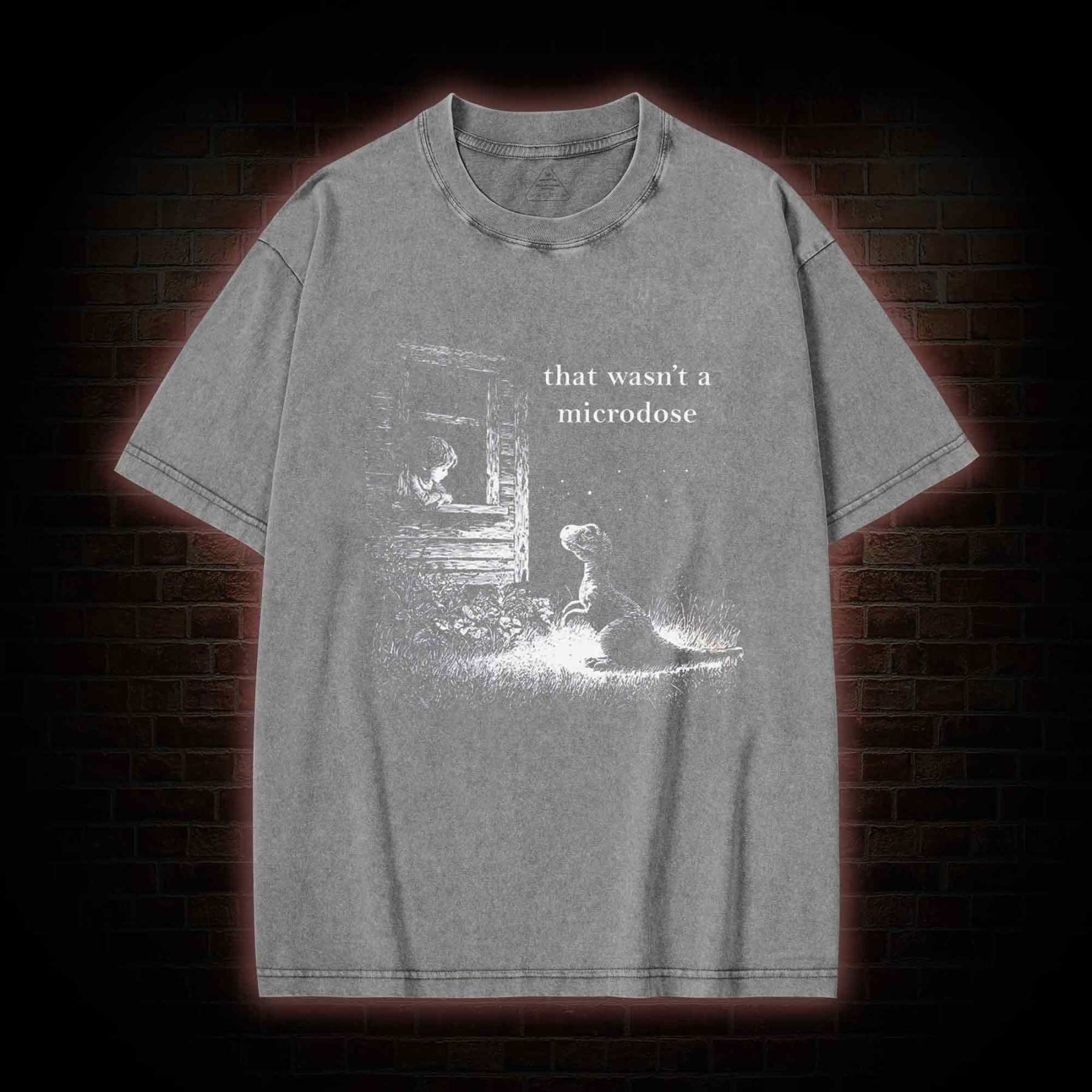 That Wasn't a Microdose Dinosaur Washed T-shirt
