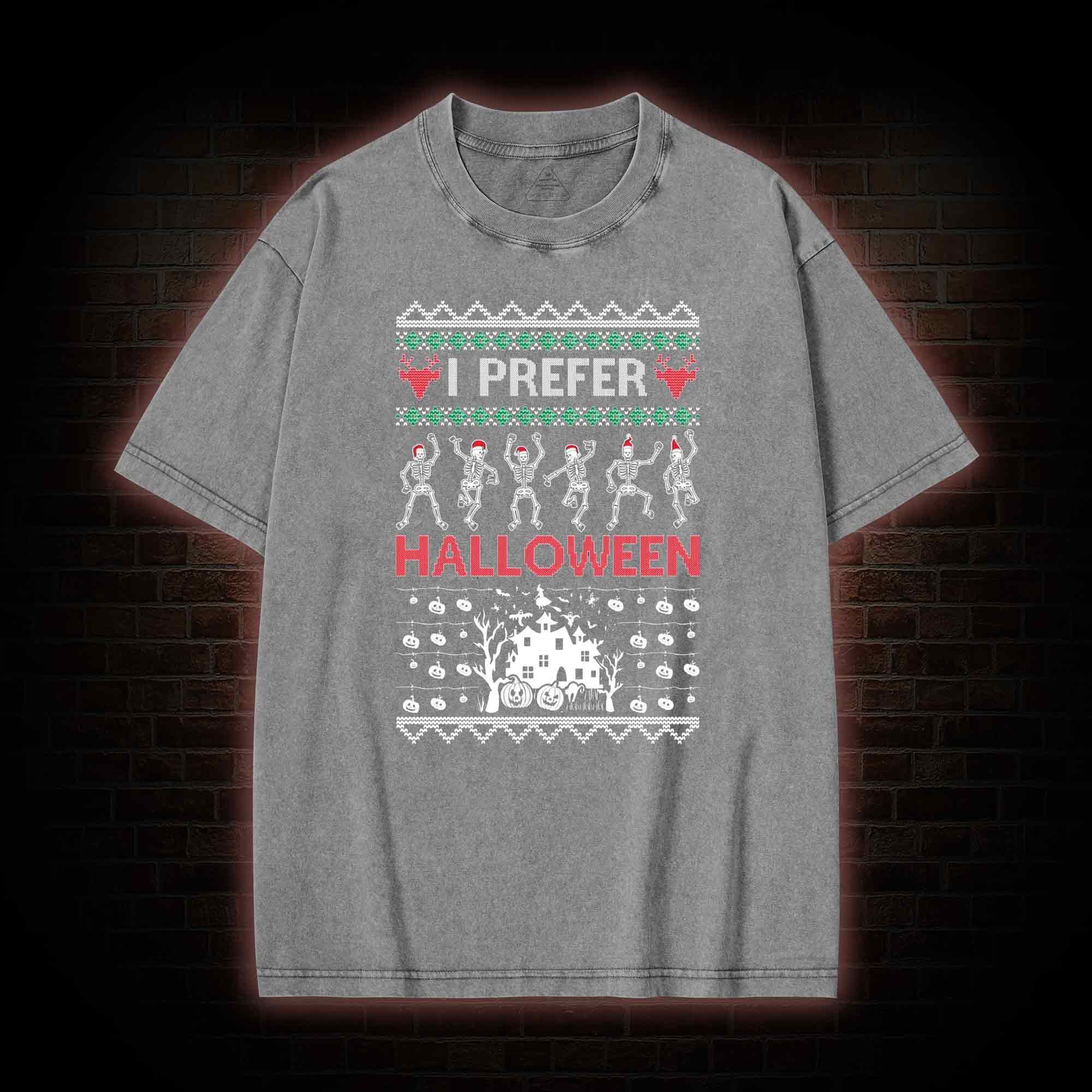 I Prefer Halloween Washed T-shirt