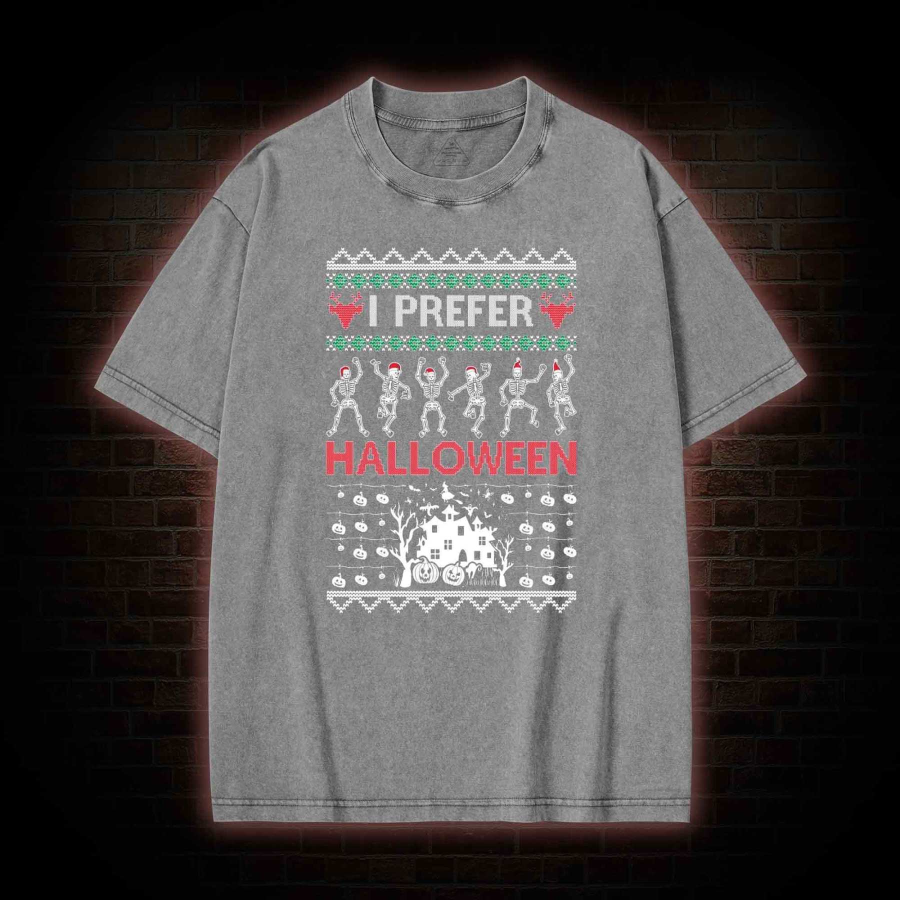 I Prefer Halloween Washed T-shirt