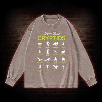 Defend Local Cryptids Creature Collection Washed Long-Sleeve T-shirt
