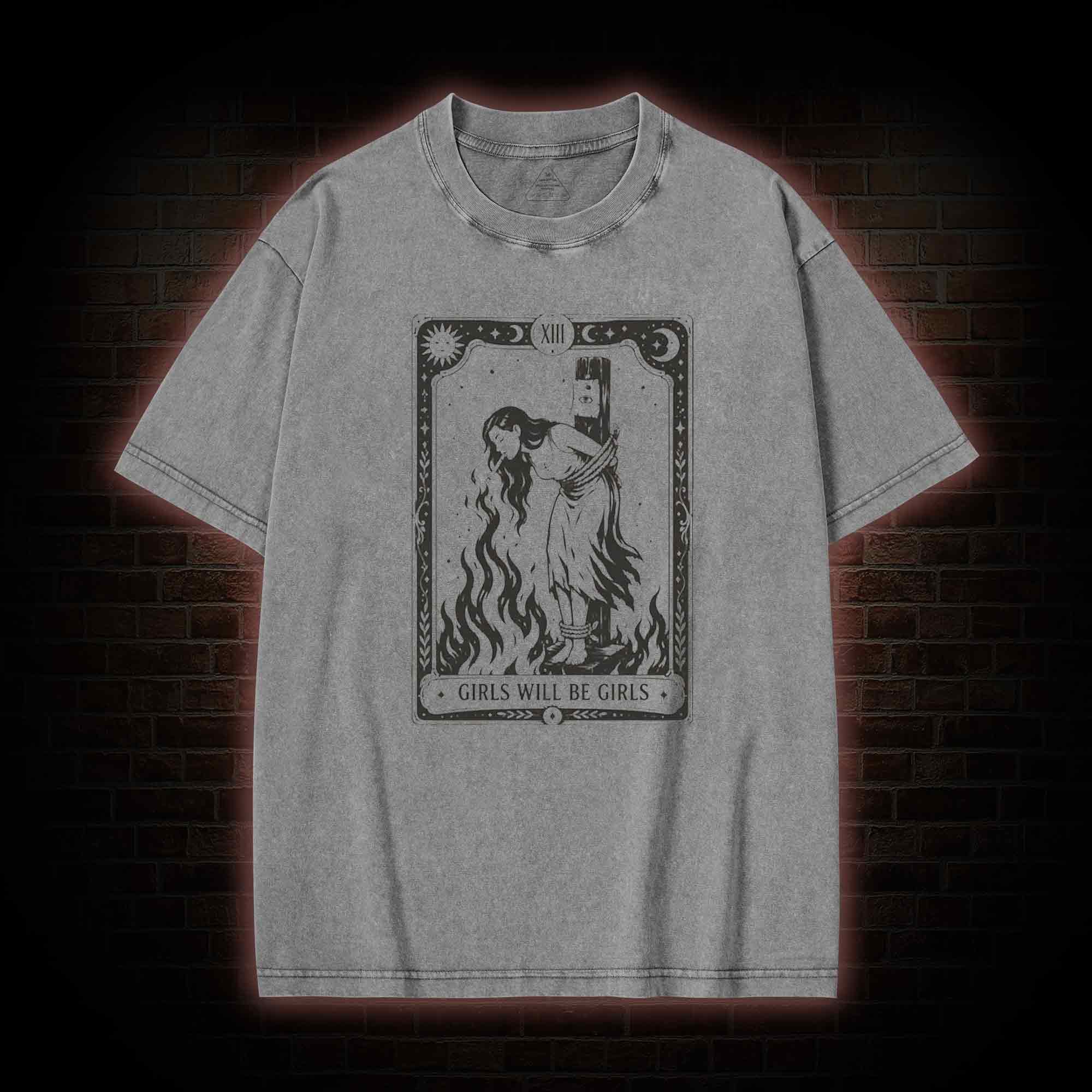 Girls Will be Girls Tarot Washed T-shirt
