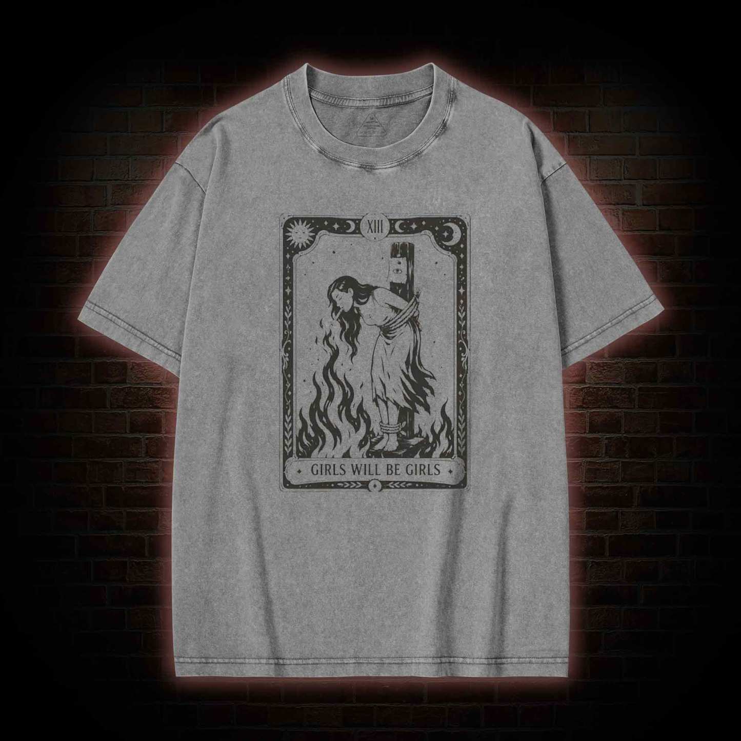 Girls Will be Girls Tarot Washed T-shirt
