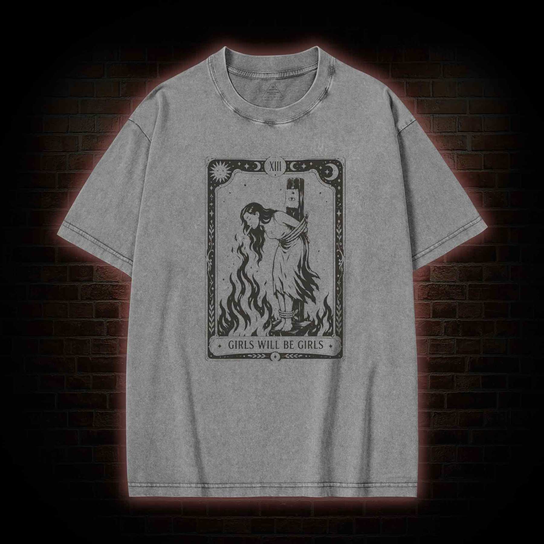 Girls Will be Girls Tarot Washed T-shirt