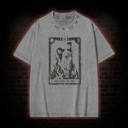 Girls Will be Girls Tarot Washed T-shirt
