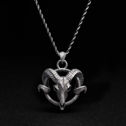 Baphomet Skull Sculptural Necklace