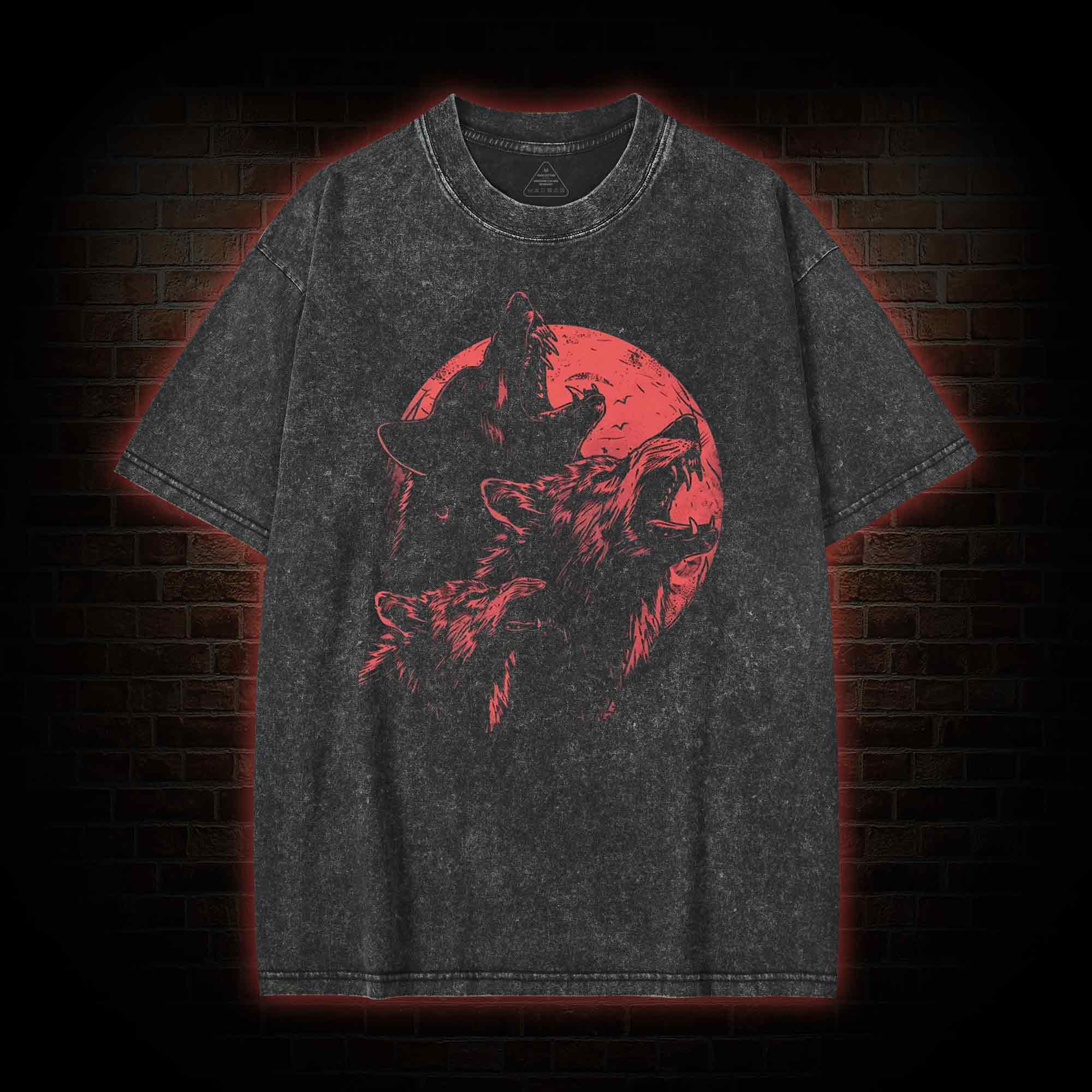 Horror Wolf  Washed T-shirt