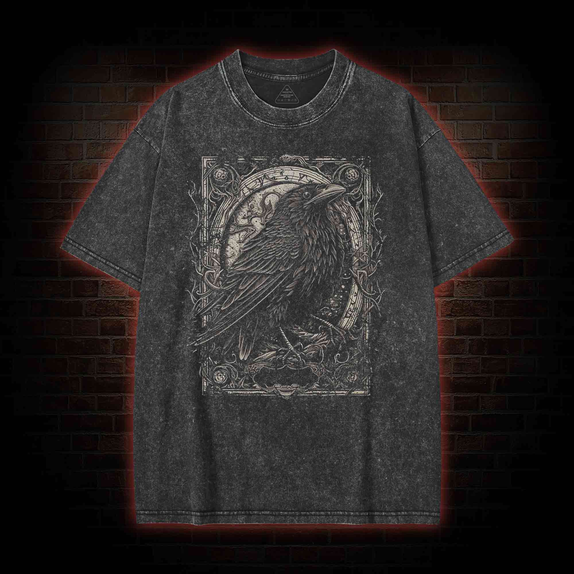 Tarot Card Crow Washed T-shirt