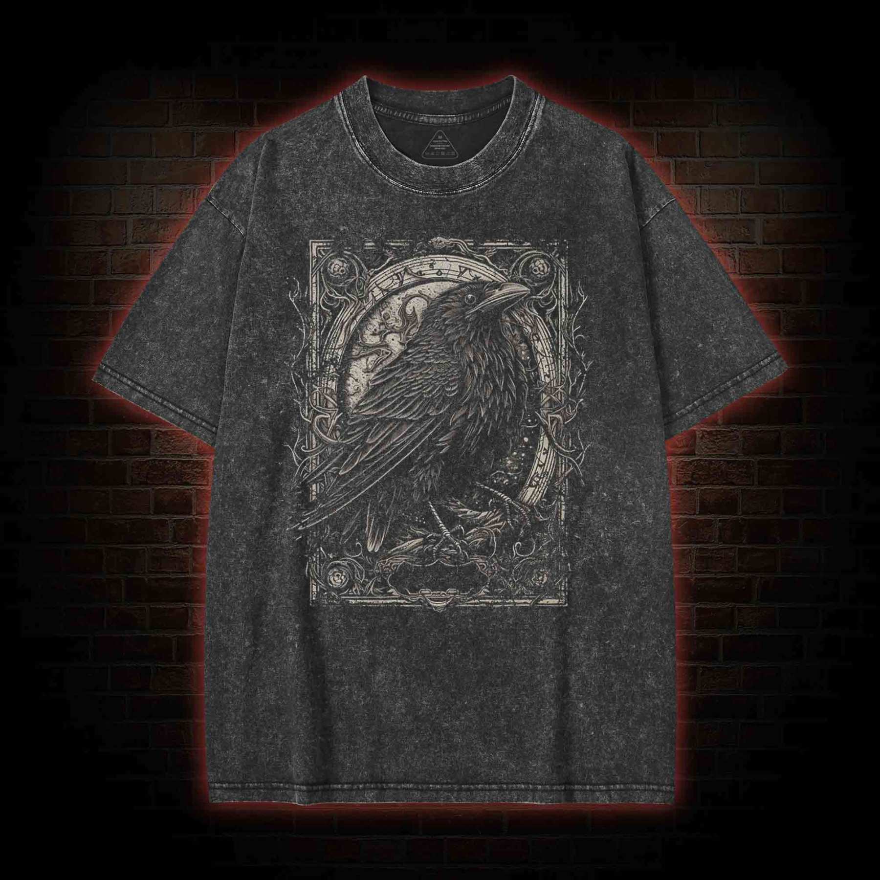 Tarot Card Crow Washed T-shirt