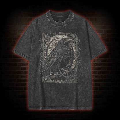 Tarot Card Crow Washed T-shirt