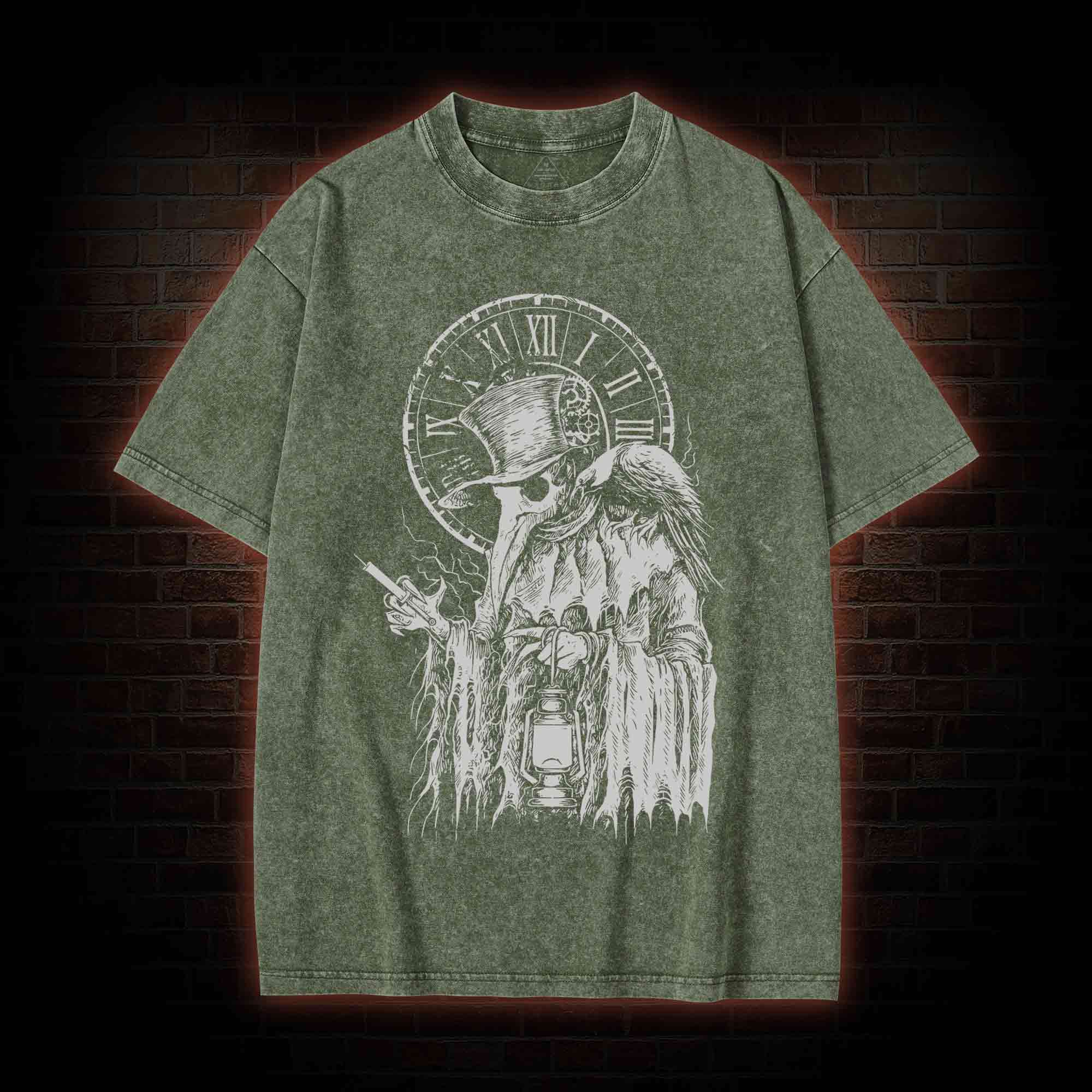 Vintage Plague Doctor Washed T-shirt