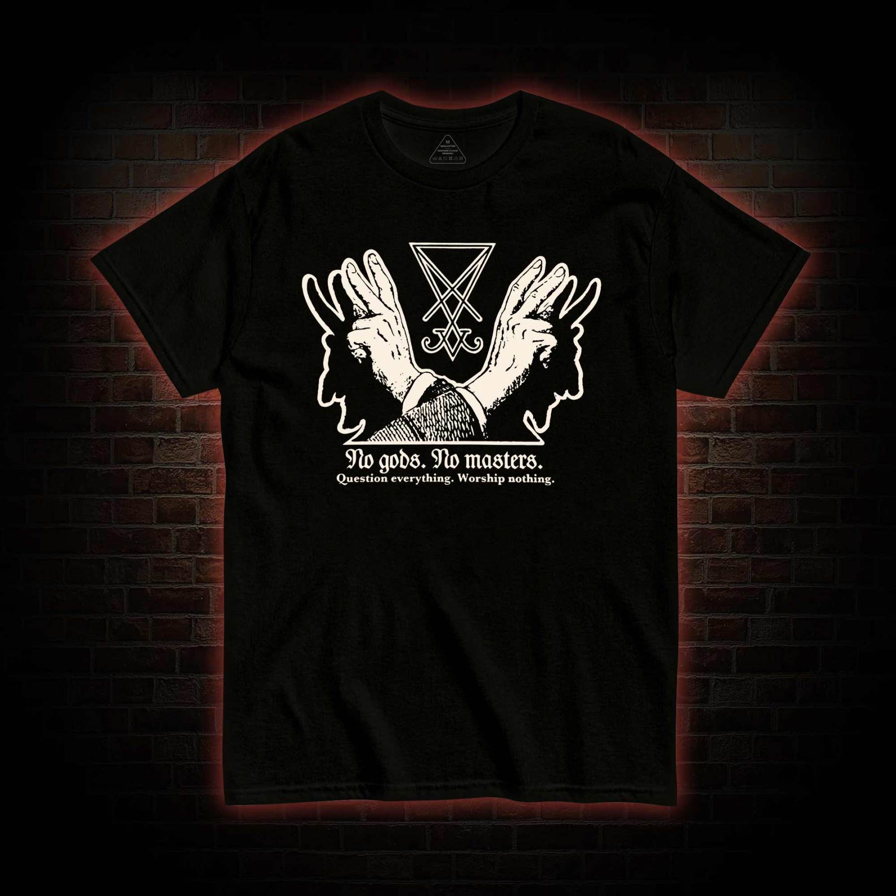 No Gods No Masters Sigil of Lucifer T-shirt