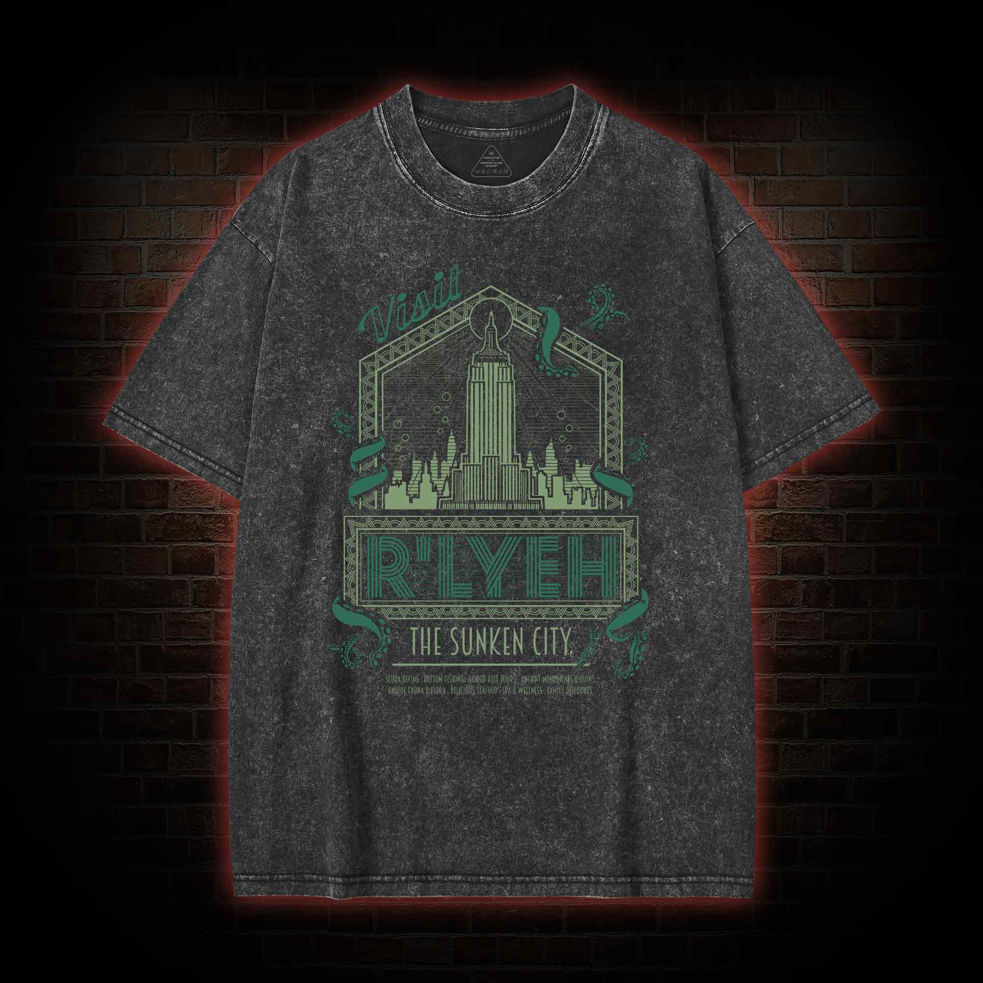 R'lyeh the Sunken City Washed T-shirt