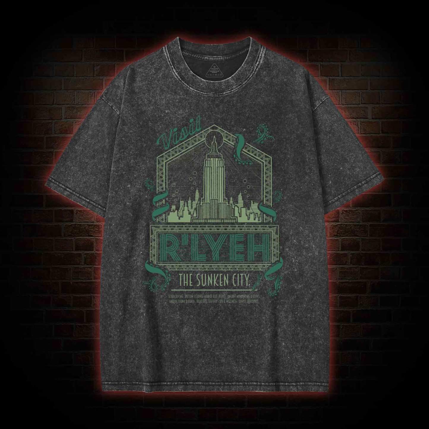 R'lyeh the Sunken City Washed T-shirt