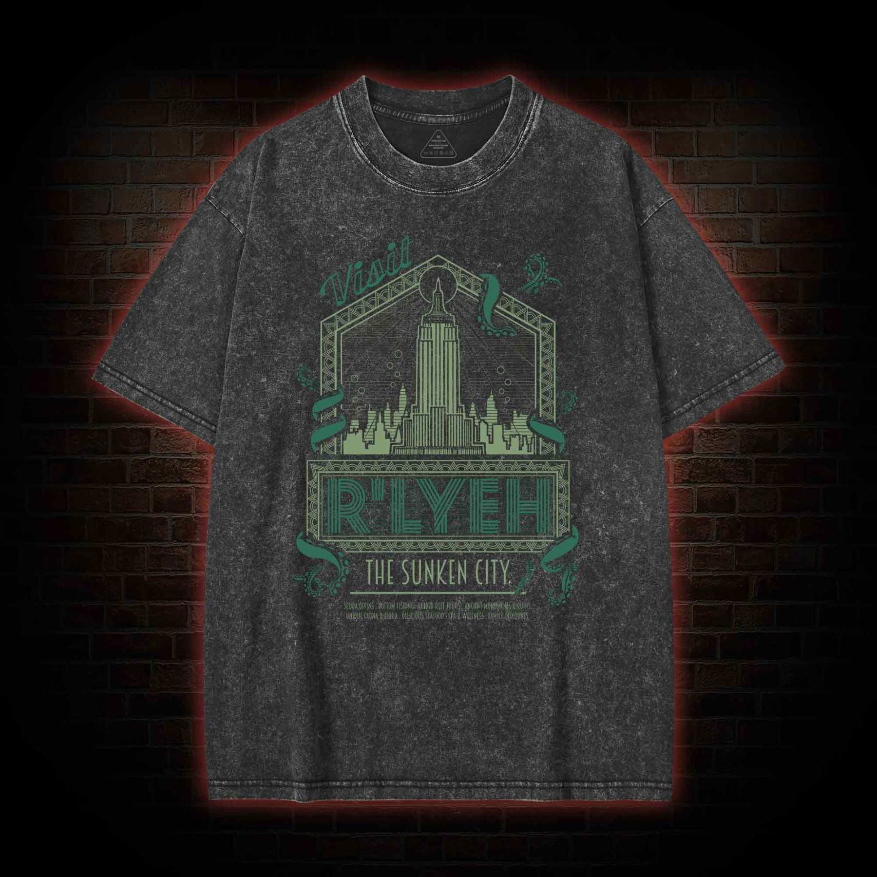 R'lyeh the Sunken City Washed T-shirt