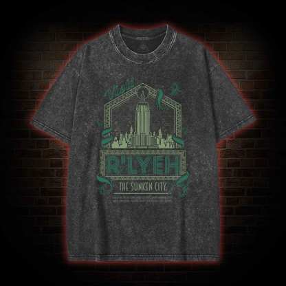 R'lyeh the Sunken City Washed T-shirt