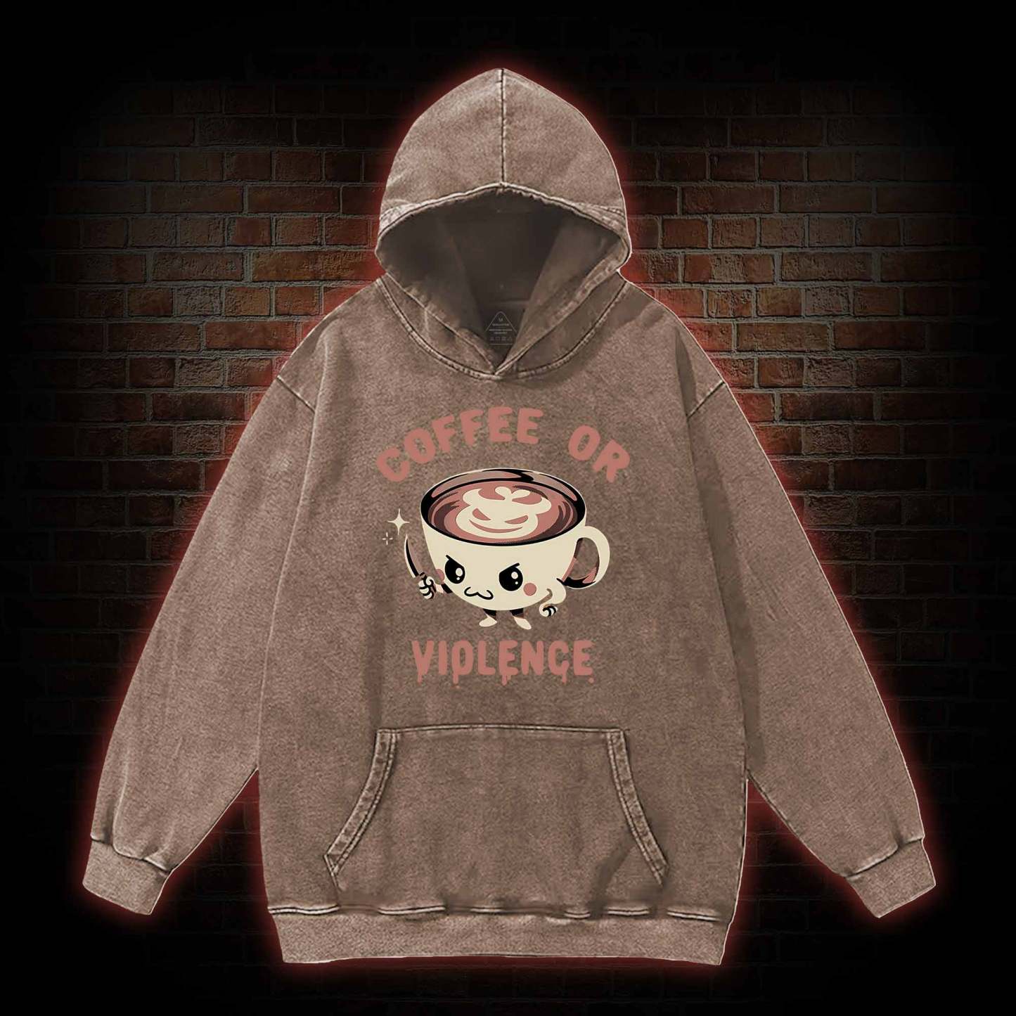 Coffee Or Violence Washed Hoodie