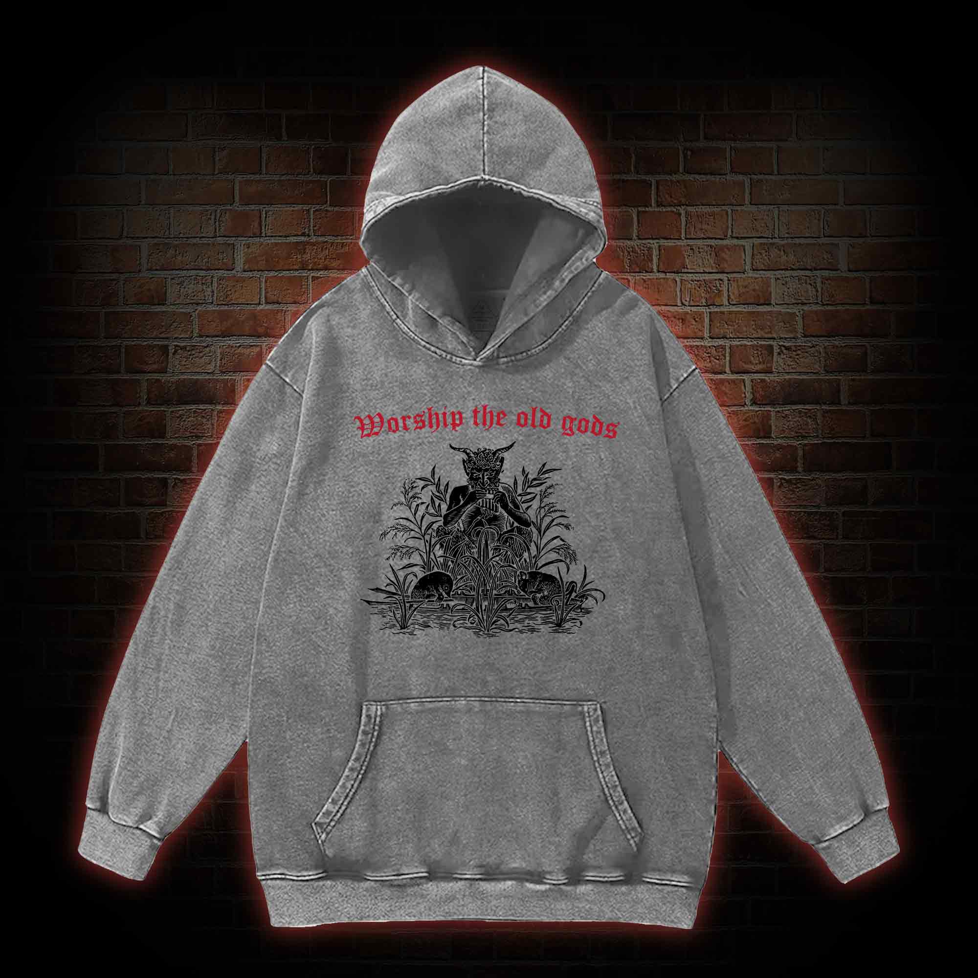Worship The Old Gods Washed Hoodie