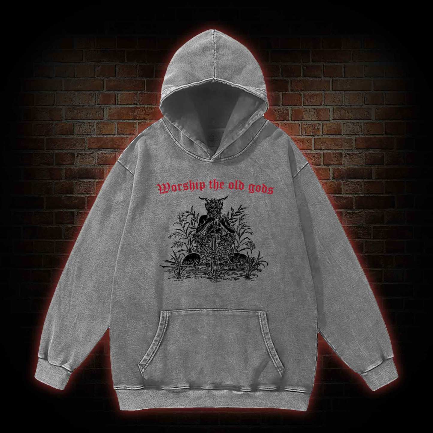 Worship The Old Gods Washed Hoodie