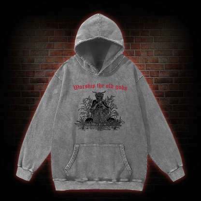 Worship The Old Gods Washed Hoodie