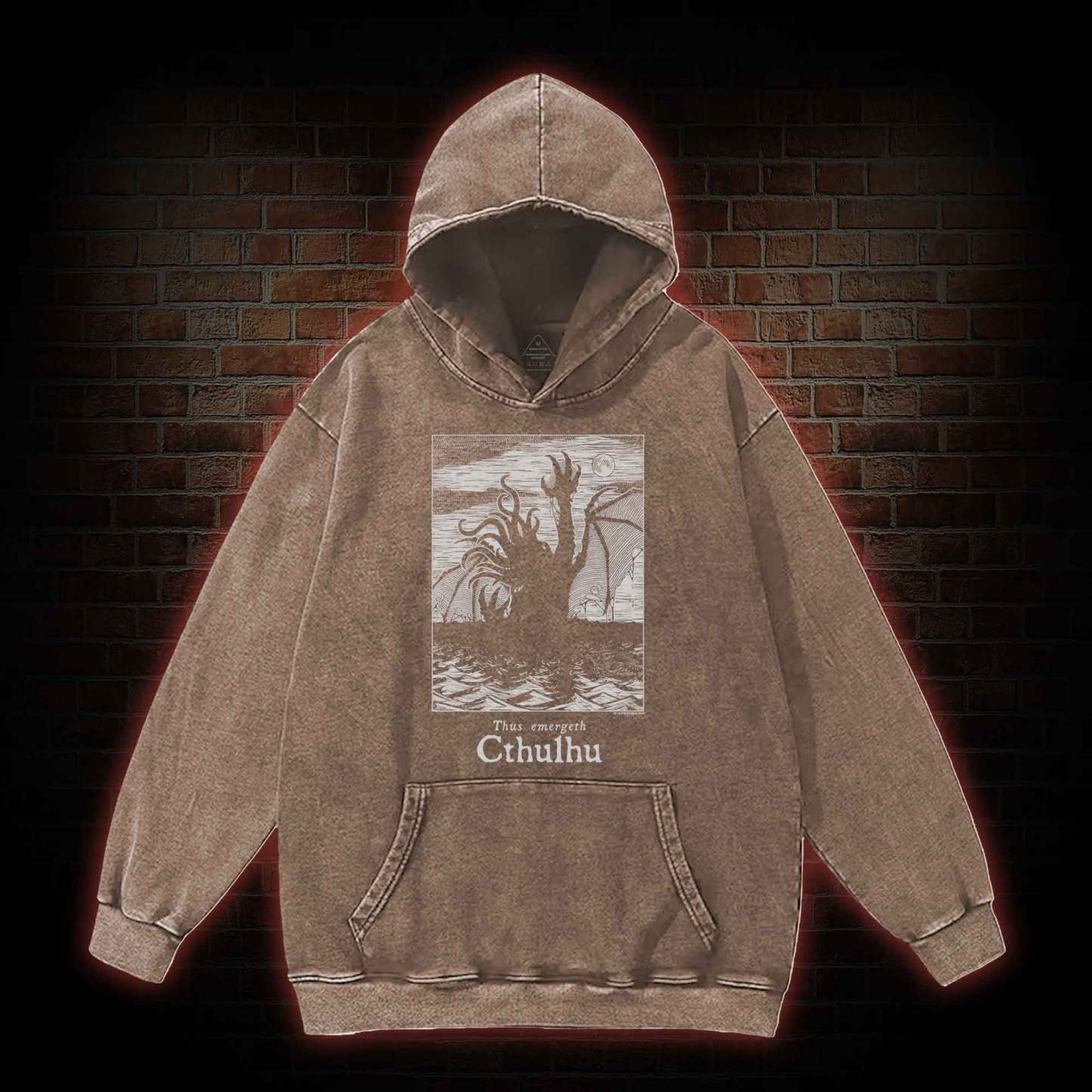 Thus Emergeth Cthulhu Washed Hoodie