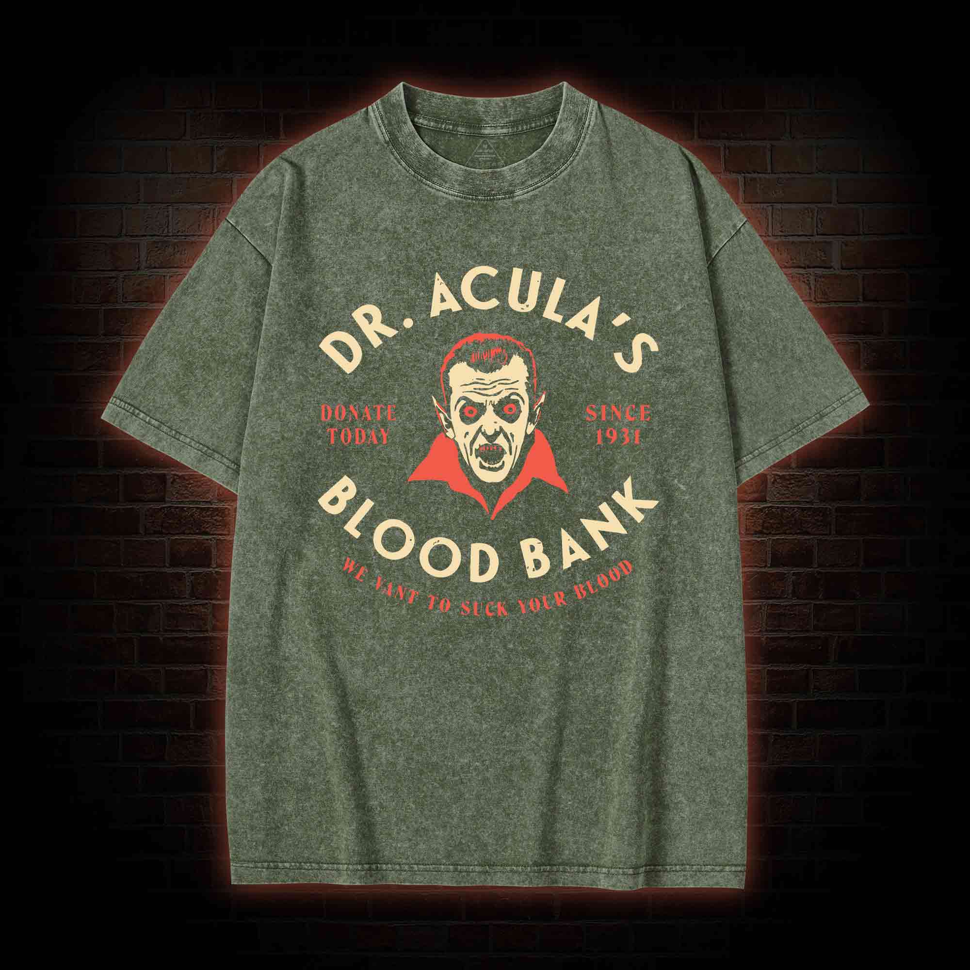 Dr.Acula's Blood Bank Washed T-shirt