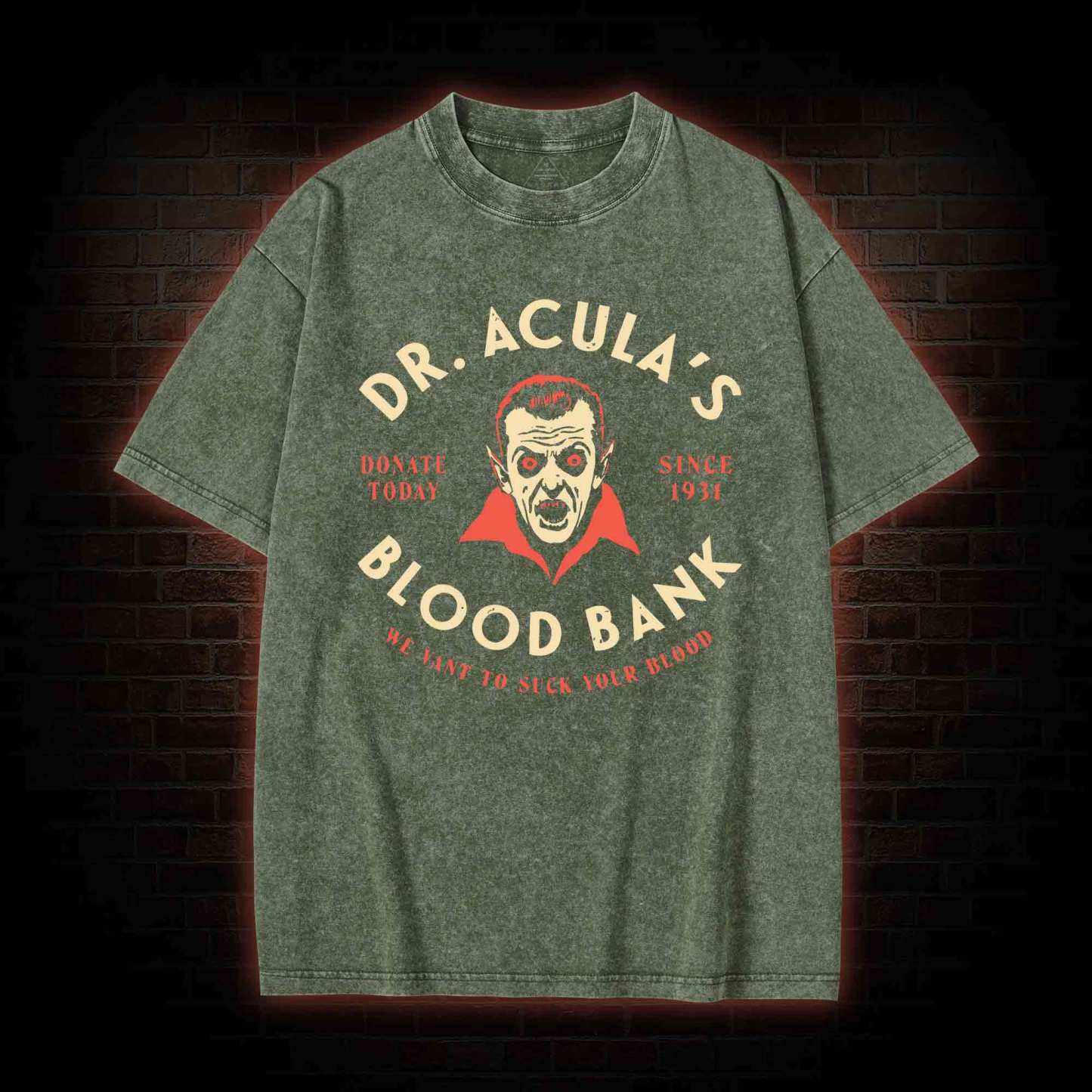 Dr.Acula's Blood Bank Washed T-shirt