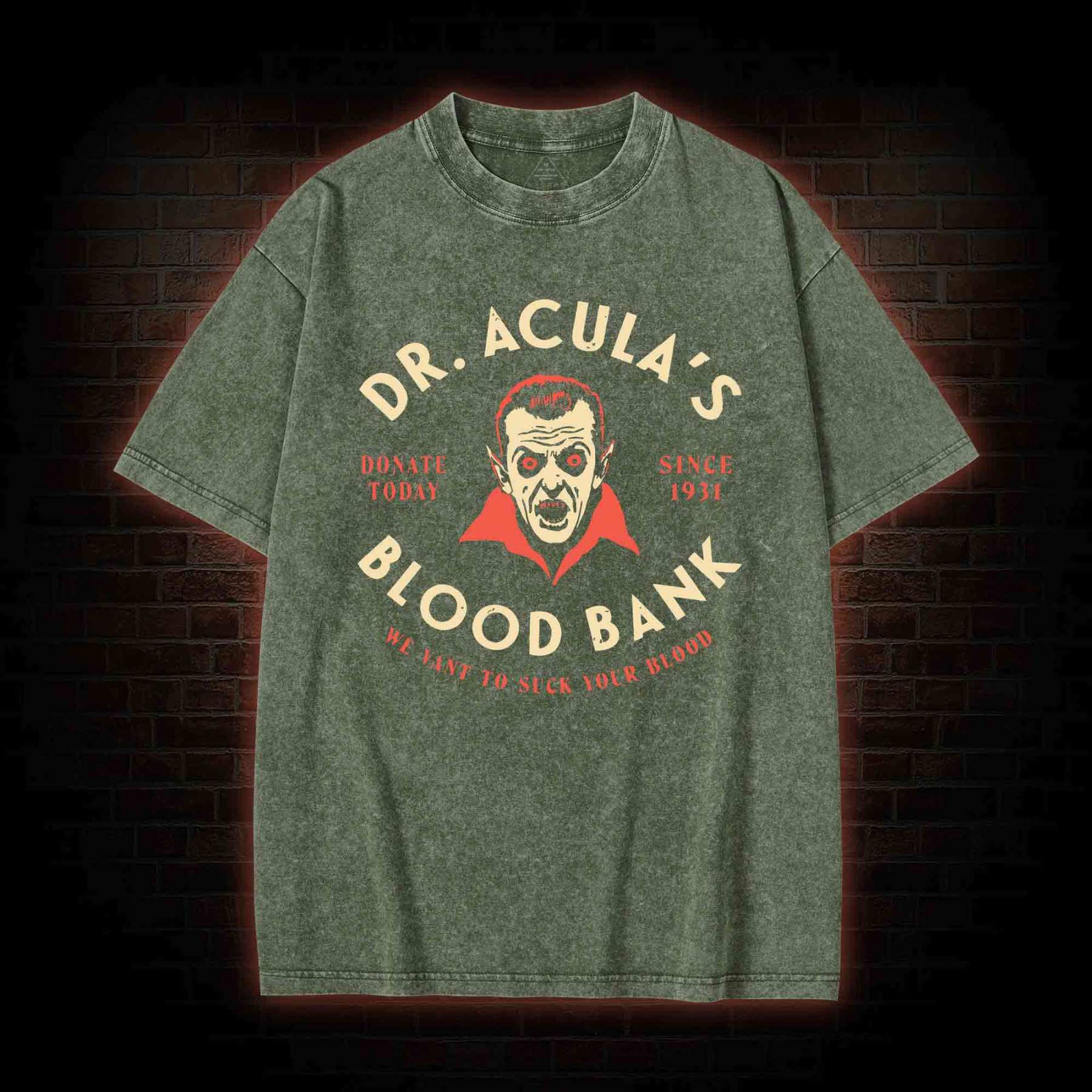 Dr.Acula's Blood Bank Washed T-shirt