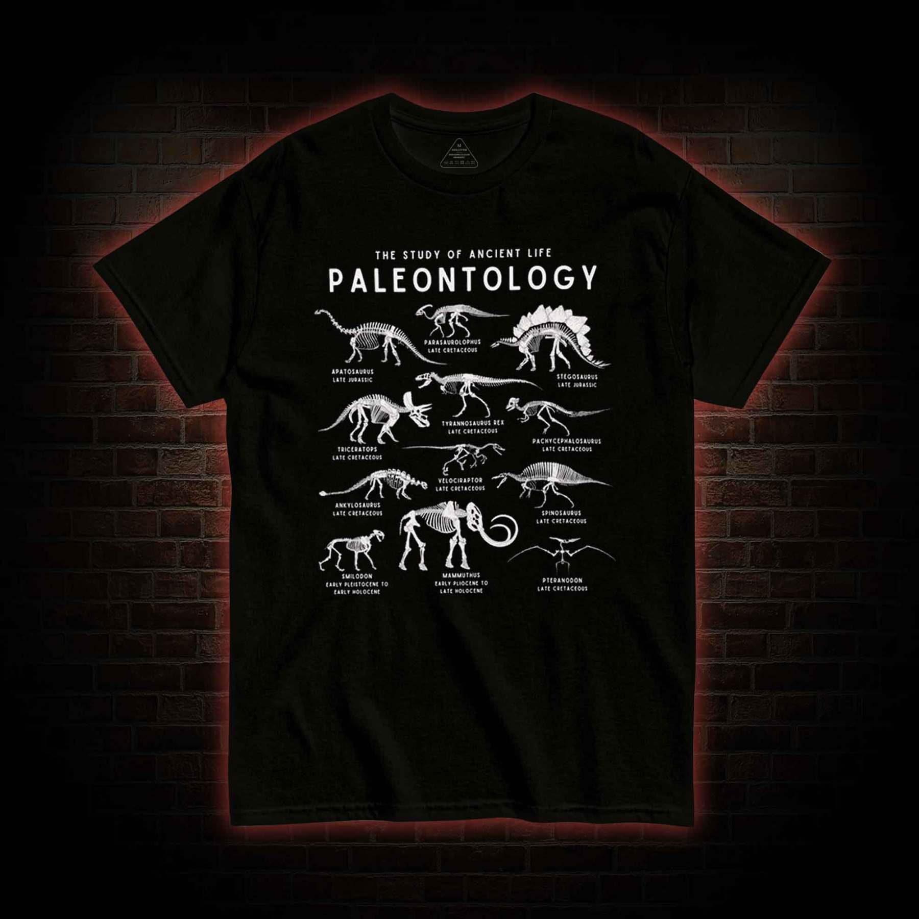 Dinosaur Species Skeleton T-Shirt with Dark Style