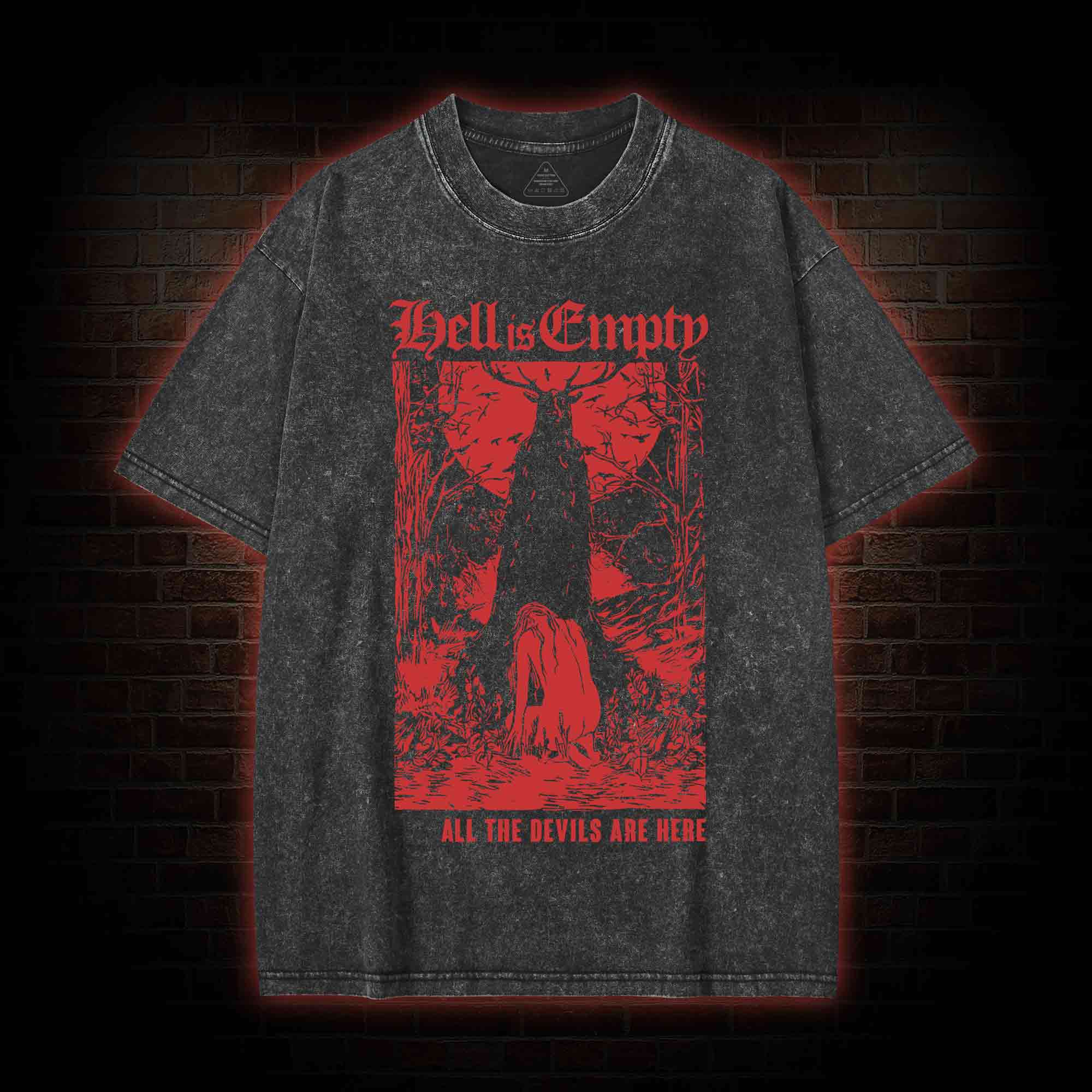 Hell Is Empty Washed T-shirt