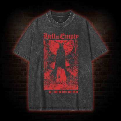 Hell Is Empty Washed T-shirt