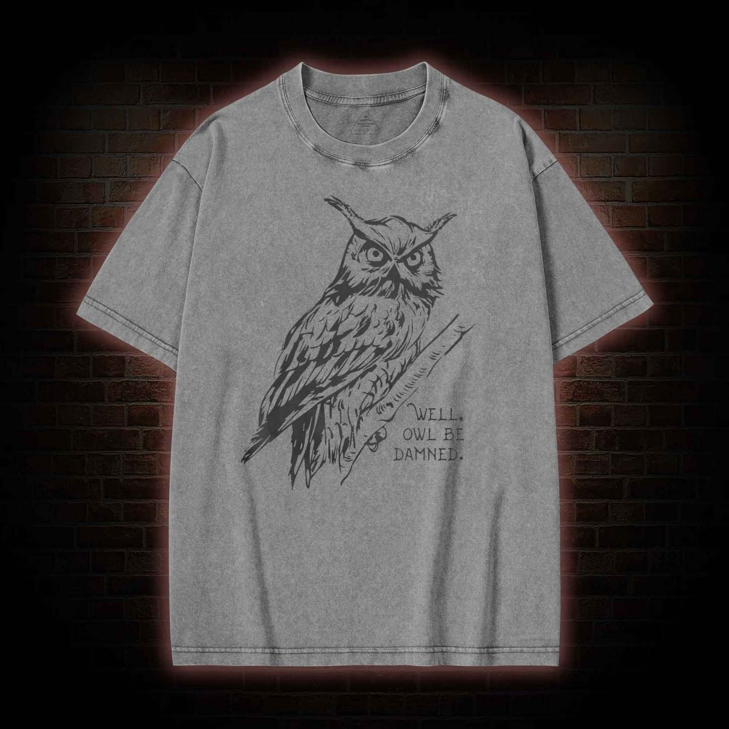 Well Owl Be Damned Washed T-shirt