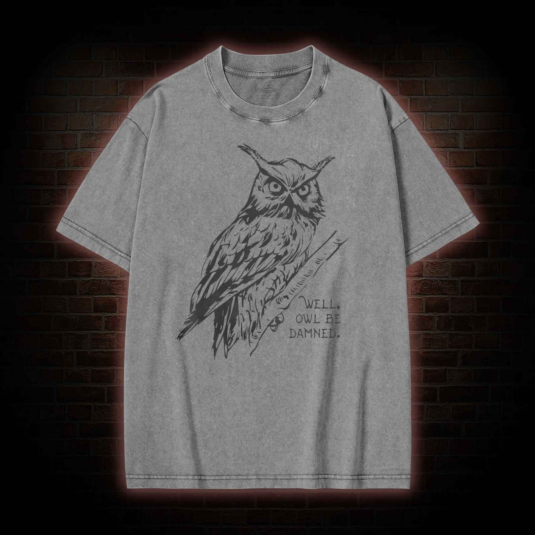 Well Owl Be Damned Washed T-shirt