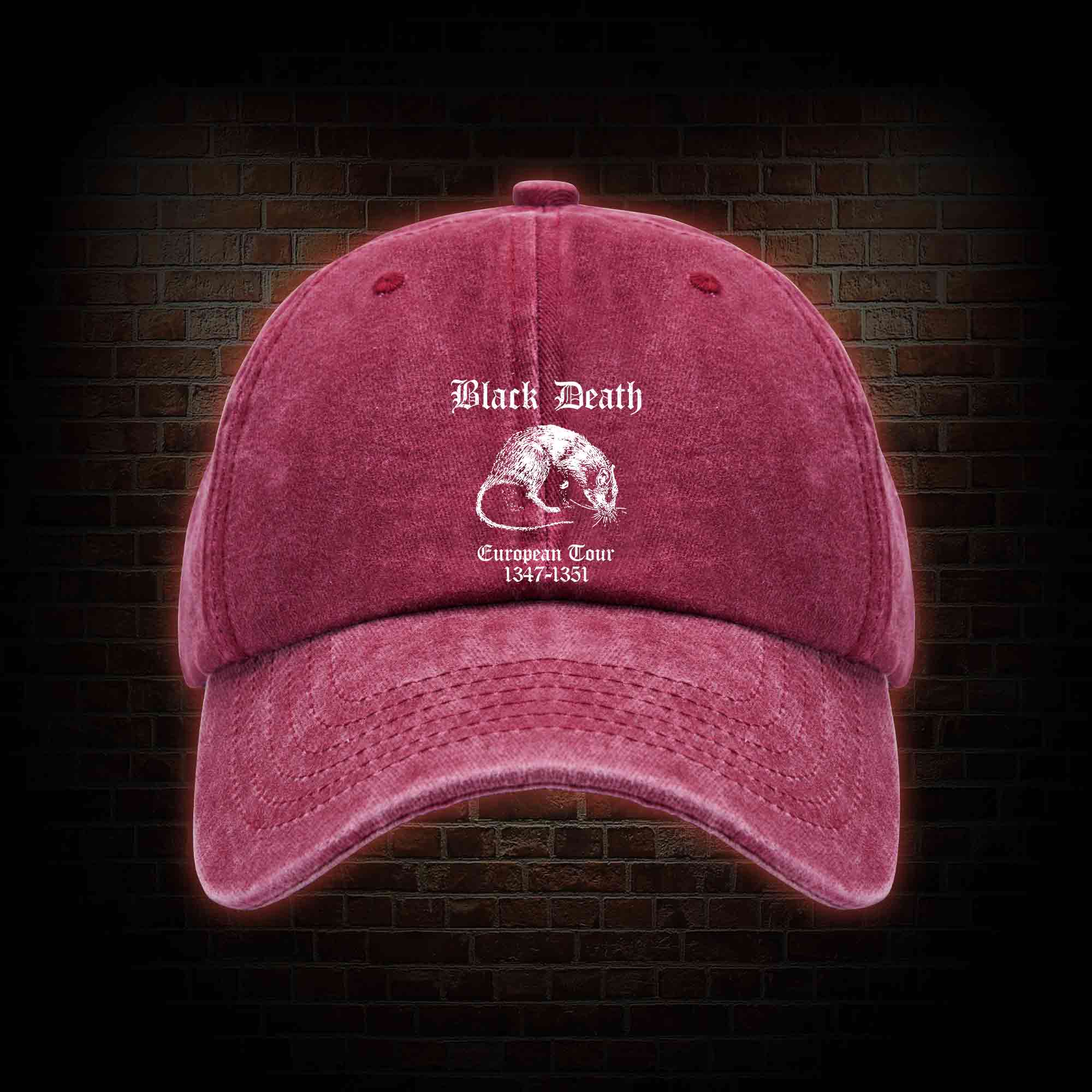 Black Death Washed Vintage Baseball Cap