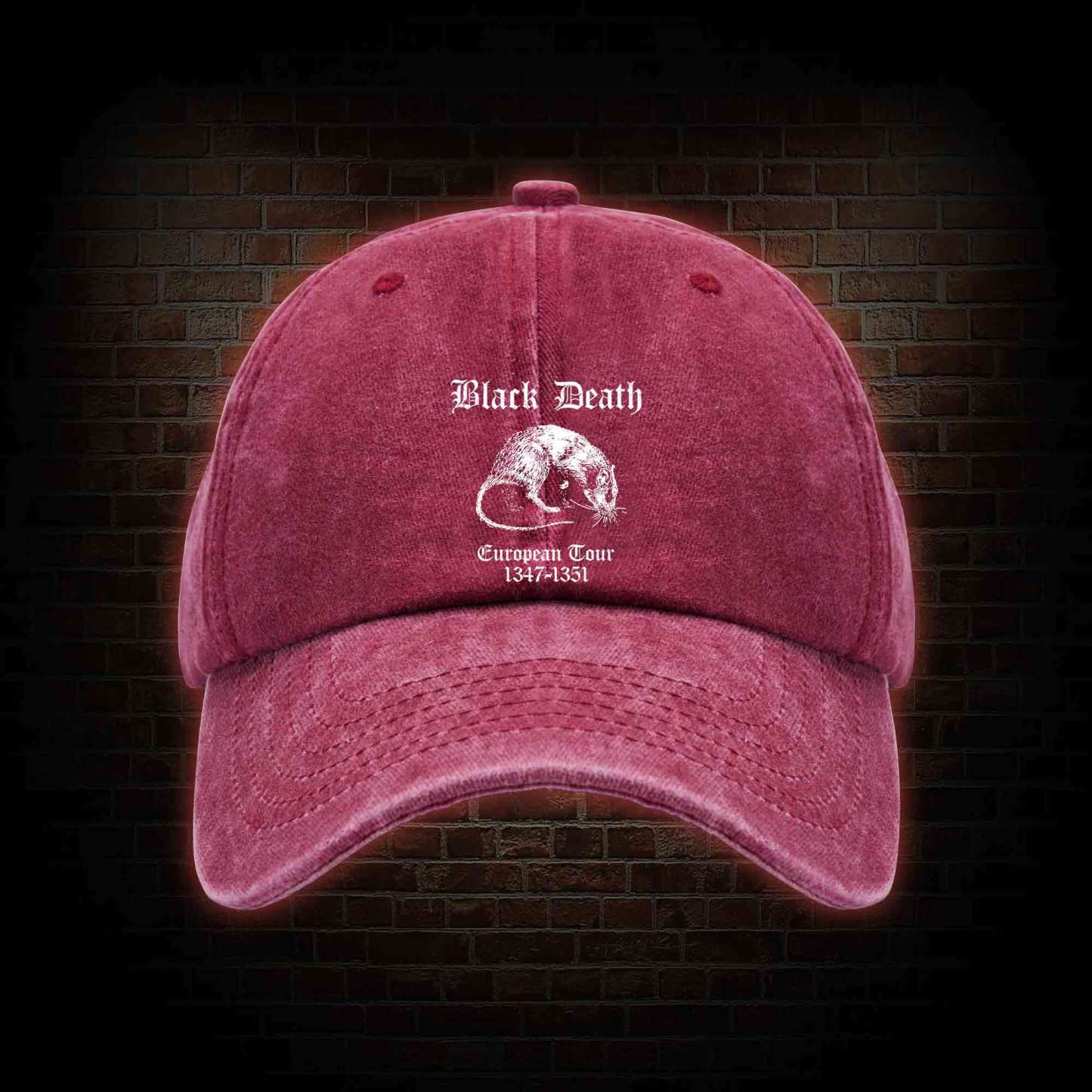 Black Death Washed Vintage Baseball Cap