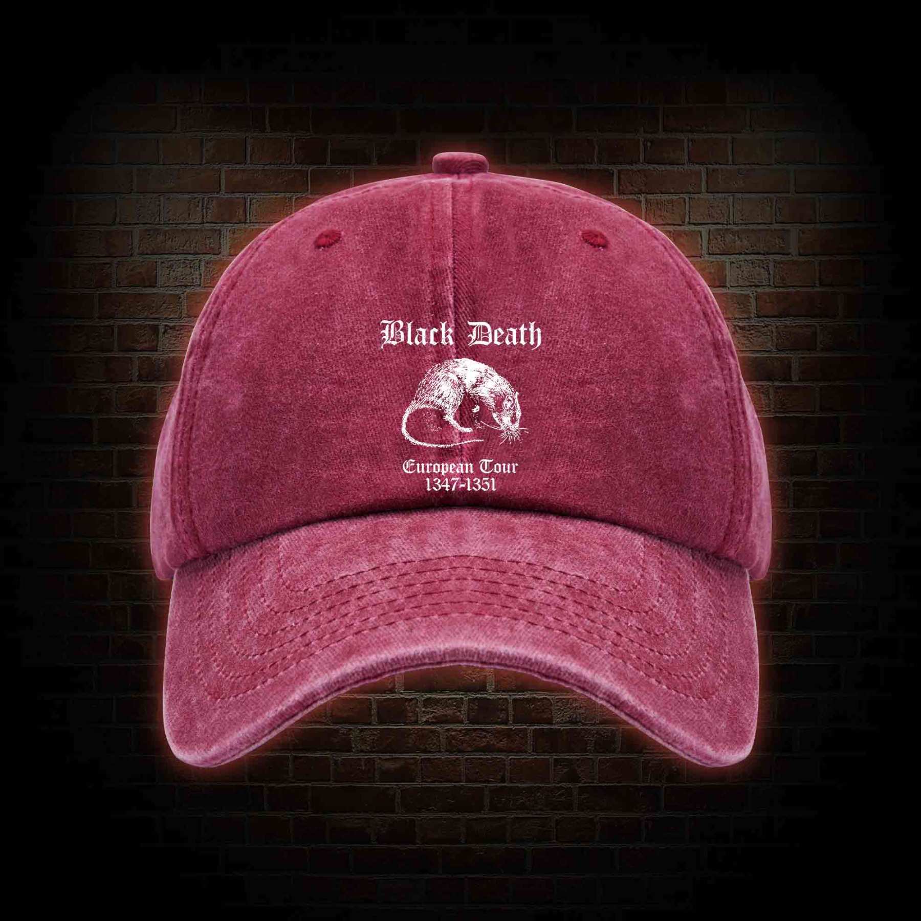 Black Death Washed Vintage Baseball Cap