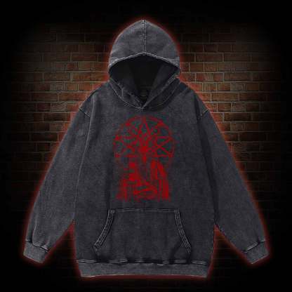 Dark Devil Baphomet Washed Hoodie