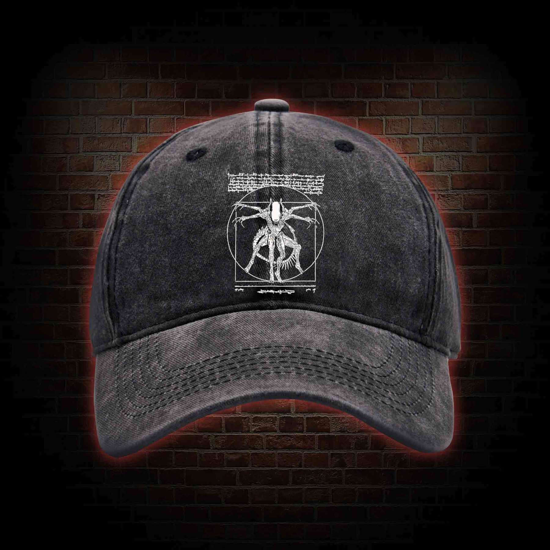 Alien Washed Vintage Baseball Cap with Dark Style