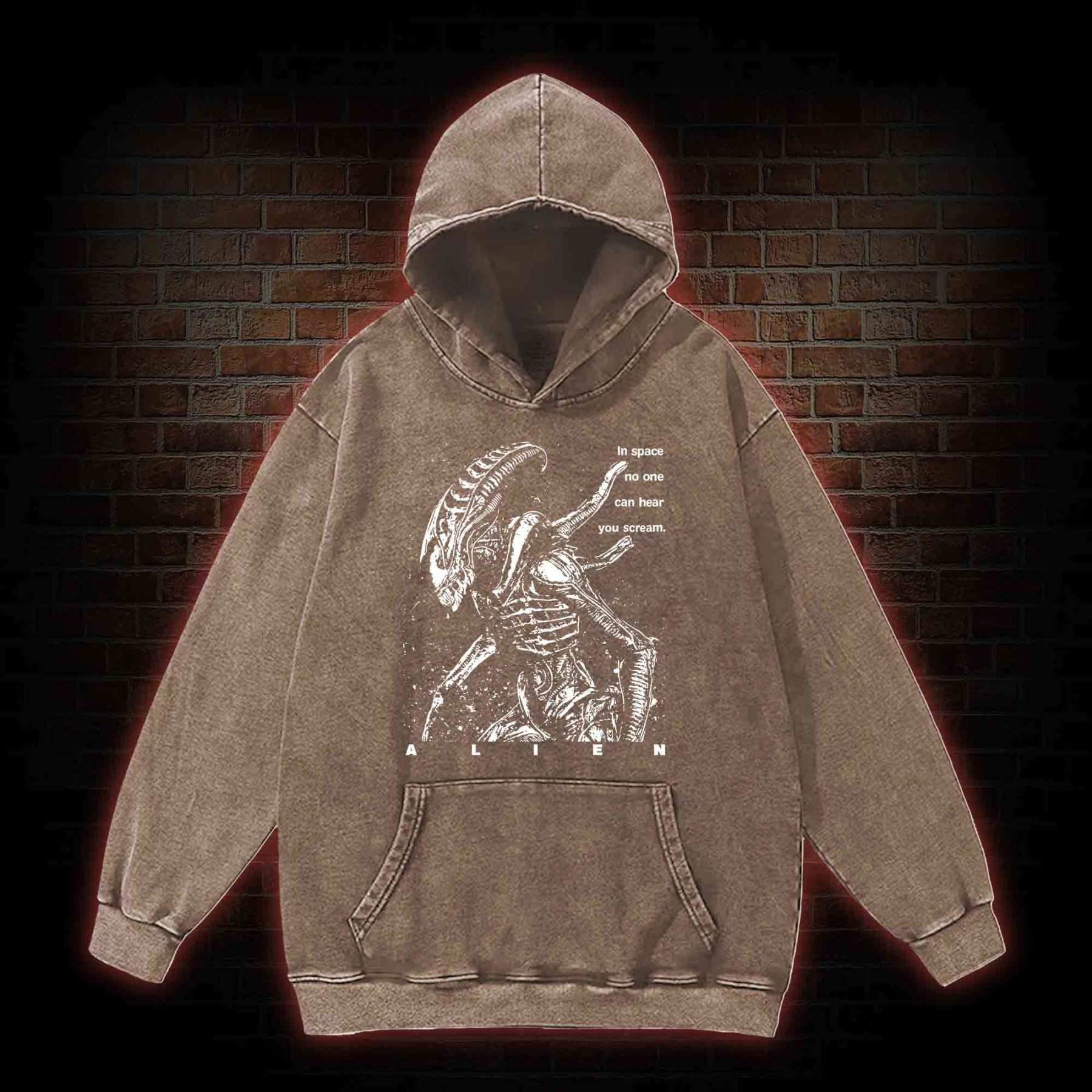 No One Can Hear You Scream Washed Hoodie