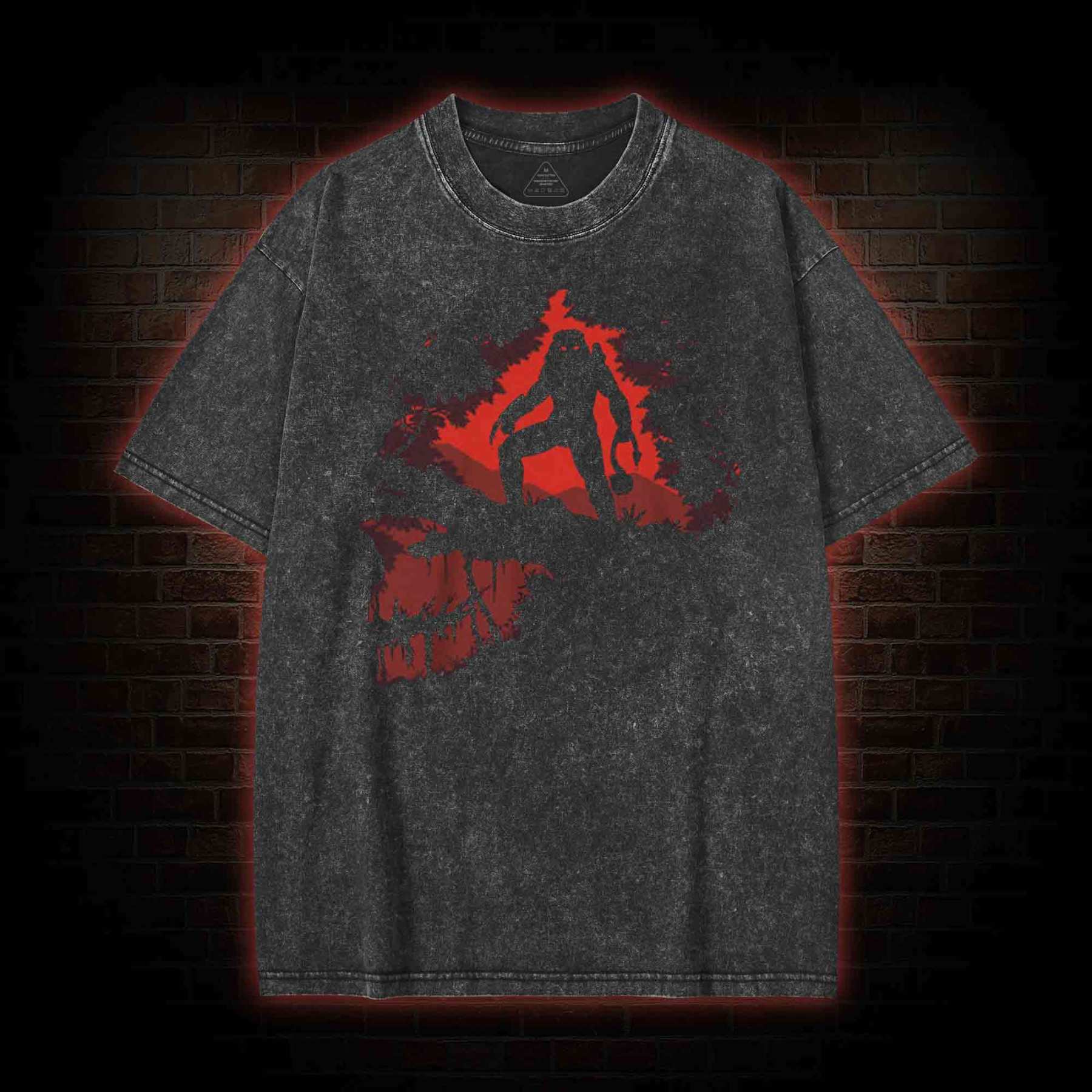 Skull Hunter Washed T-shirt with Dark Style