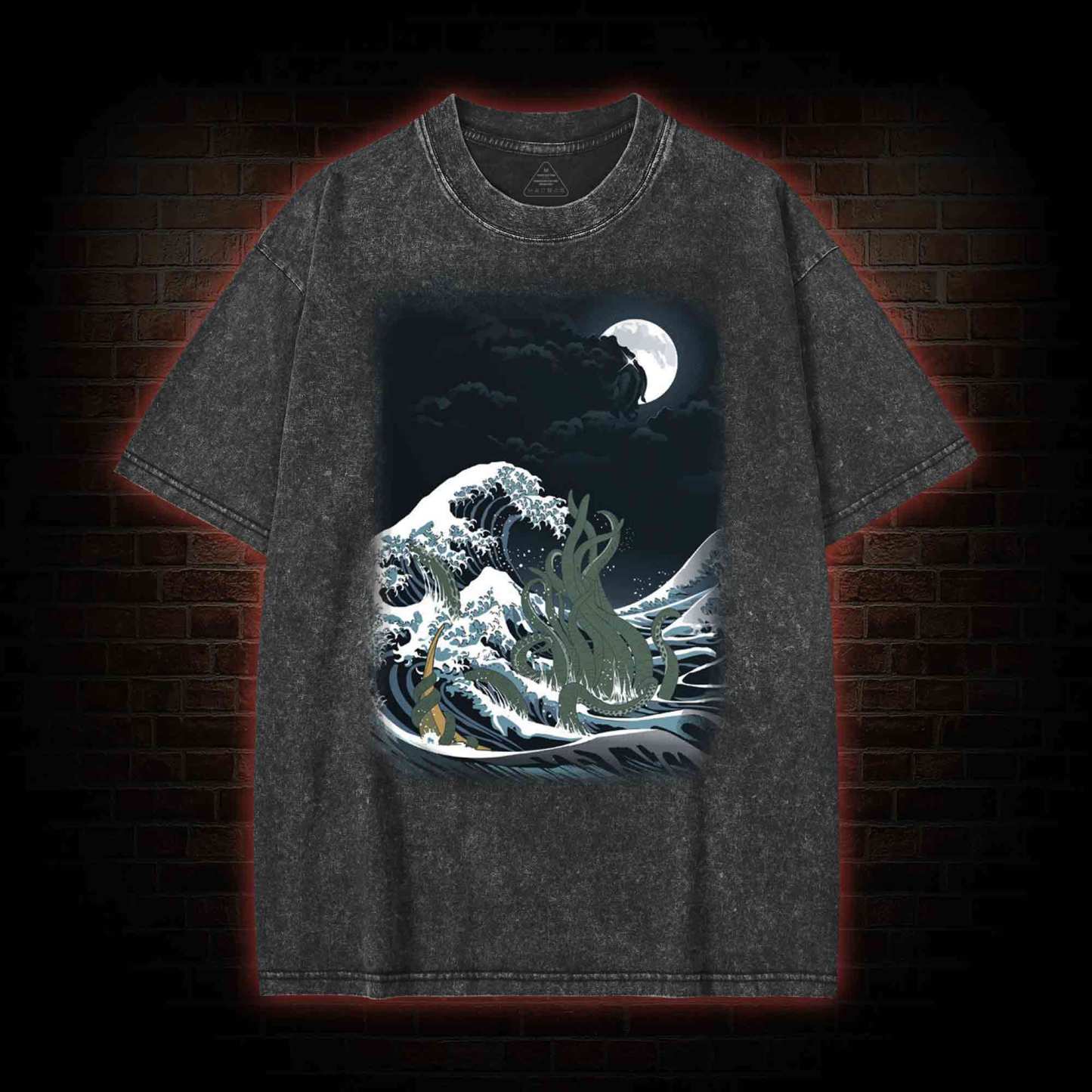 The Wave of R'lyeh Washed T-shirt with Dark Style