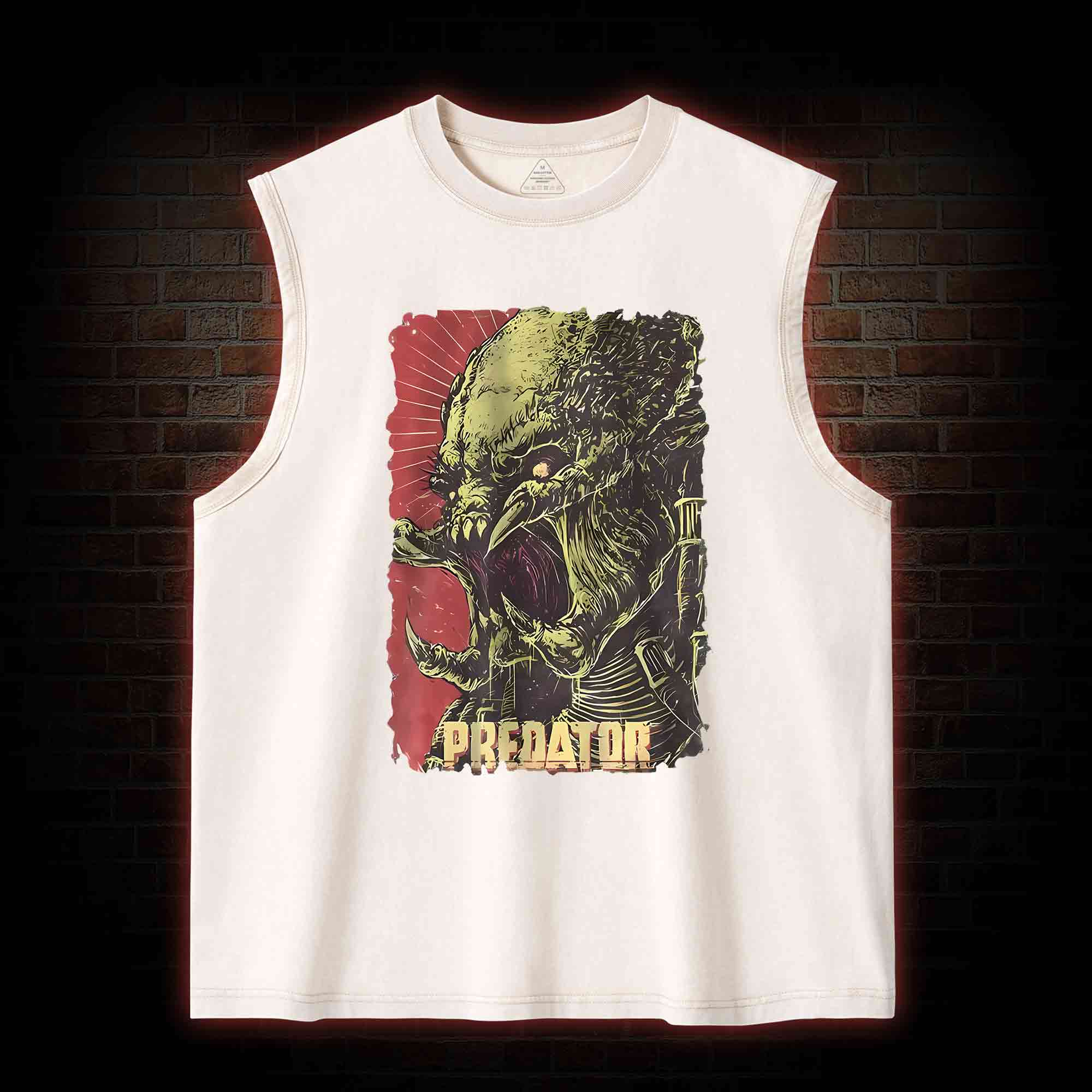 Alien Vs Alien Hunter Vintage Movie Washed Tank Top